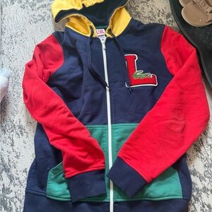 Lacoste Colorblock Hooded Zip Sweatshirt - Navy/Red/Green